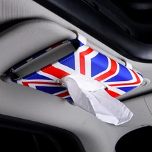 Tissue Box For BMW MINI Cooper Portable Car Sun Visor Paper Napkin Leather box Holder Hanging Type Universal Auto Accessories