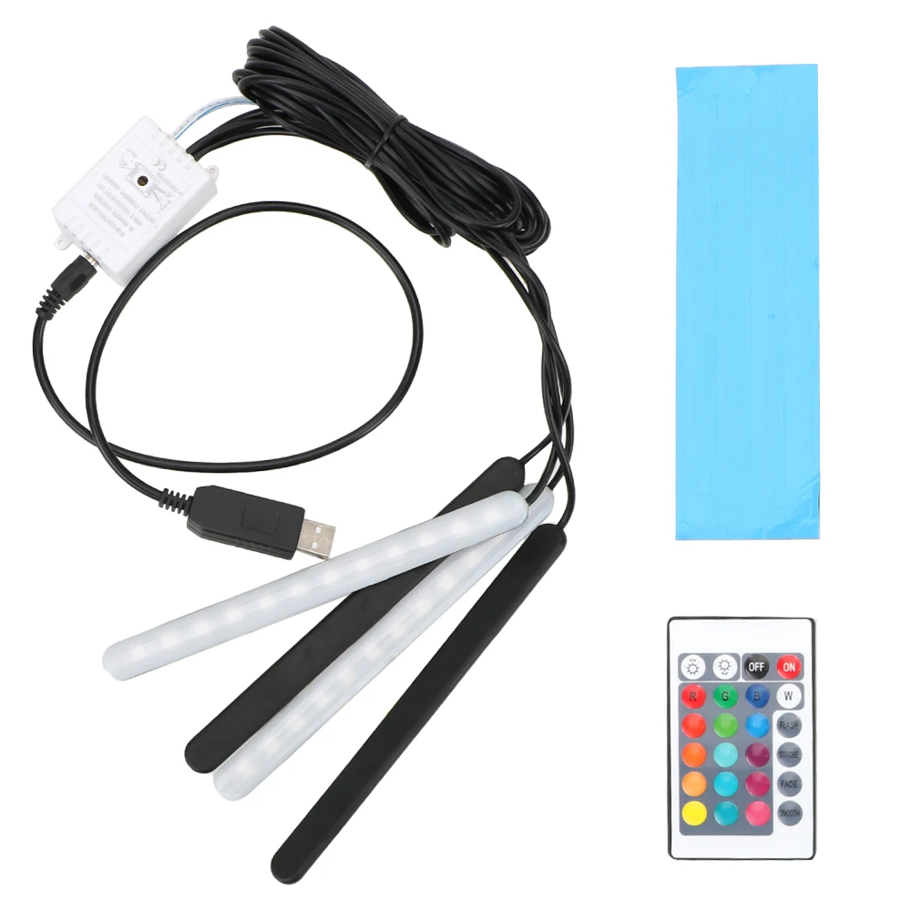 YOSOLO 1 комплект 4* 12LED авто украшение дистанционное управление атмосферные лампы автомобиля RGB полосы света автомобиля интерьерные огни