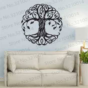 

Tree Wall Sticker Removable Tree Of Life Wall Decal Mandala Circle Trees Vinyl Wall Mural Home Decoration Yoga Wall Art PW726