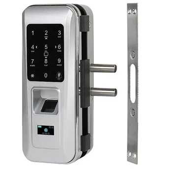 

Stainless steel smart door lock Glass Door Lock Office Keyless Electric Fingerprint Lock With Touch Keypad Smart Card Door Lock