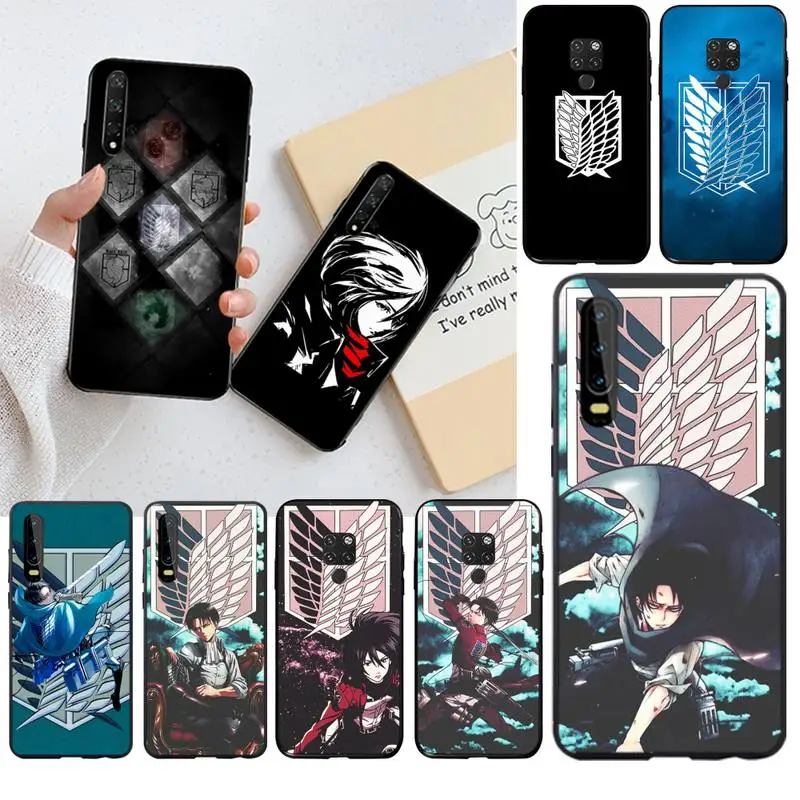 Мягкий силиконовый чехол для телефона из ТПУ с аниме атака на Титанов Huawei P40 P30 P20