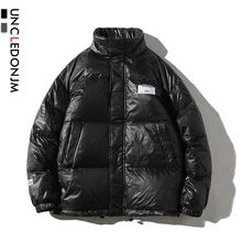 UNCLEDONJM мужской пуховик, мужской зимний пуховик, зимняя теплая плотная однотонная мужская Повседневная парка, мужской пуховик на молнии