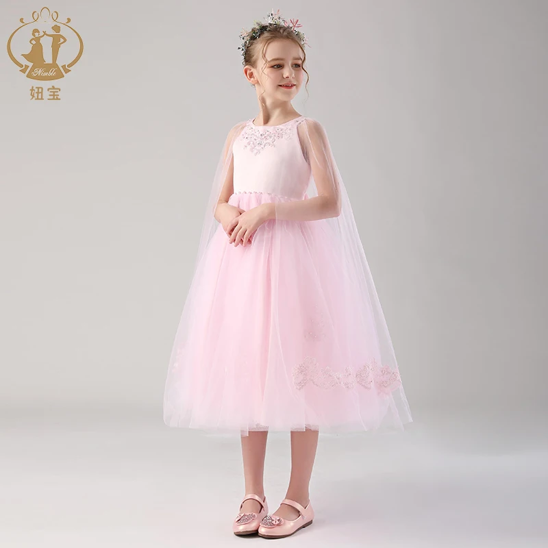 Nimble розовый bountique Феи floweer gril свадебное платье с вышивкой для дня рождения и принцессы платье