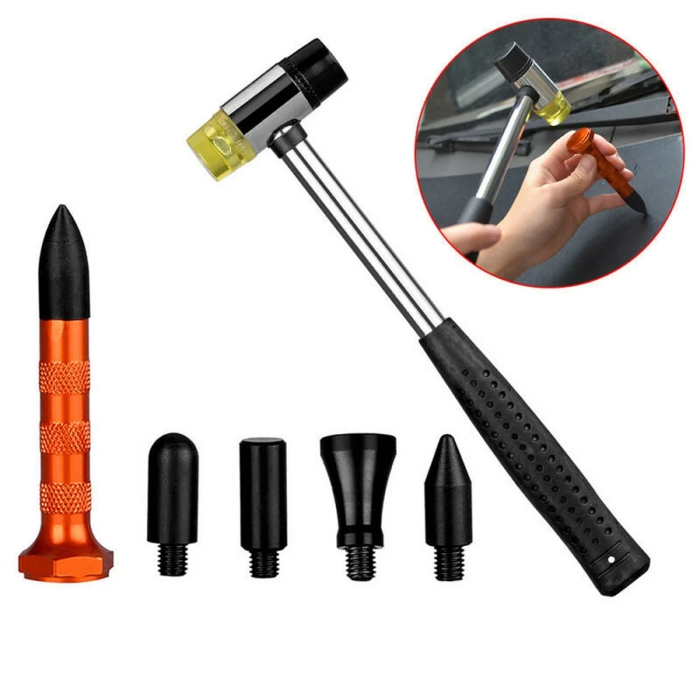 Auto Body Dent Removal Repair Tools Rubber Hammer With 5 Pcs Different
