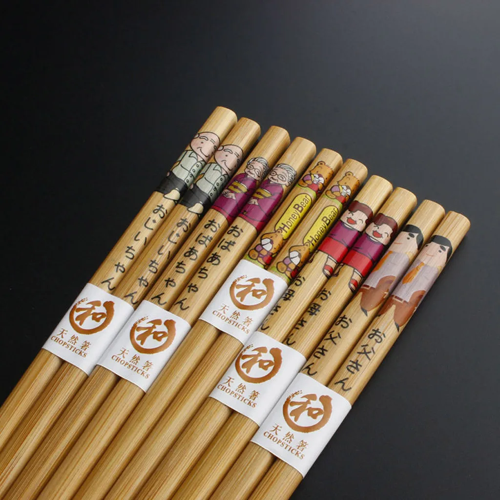 2/3/5pcs Set Japanese Style Reusable Chopsticks Natural Wooden Chopsticks 5pcs Set Anti-Slip Easy To Clean eating noodles, rice