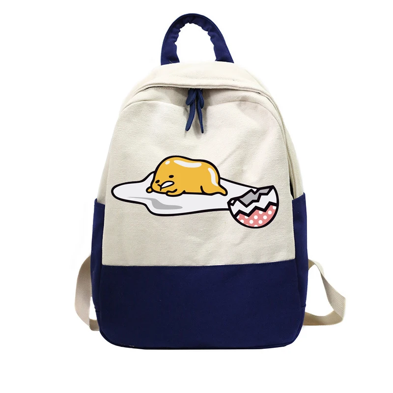Японский стиль Gudetama холщовый рюкзак для женщин симпатичное яйцо принт дорожный Рюкзак Школьная Сумка для досуга для девочек-подростков сумка на плечо - Цвет: 7