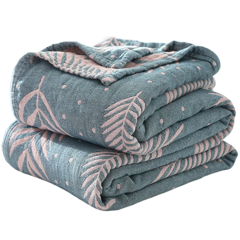 

Promotion! 4 Layer Cotton Gauze Muslin Throw Blanket for Bed Sofa Summer Air Conditioning Bedspread for Kids Adults