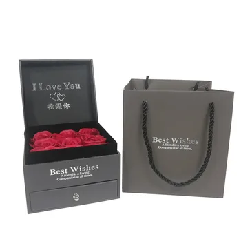 

Rose Soap Flower Jewelry Storage Box Valentine's Day Gift Home Garden Festive Party Supplies Artificial Decorations