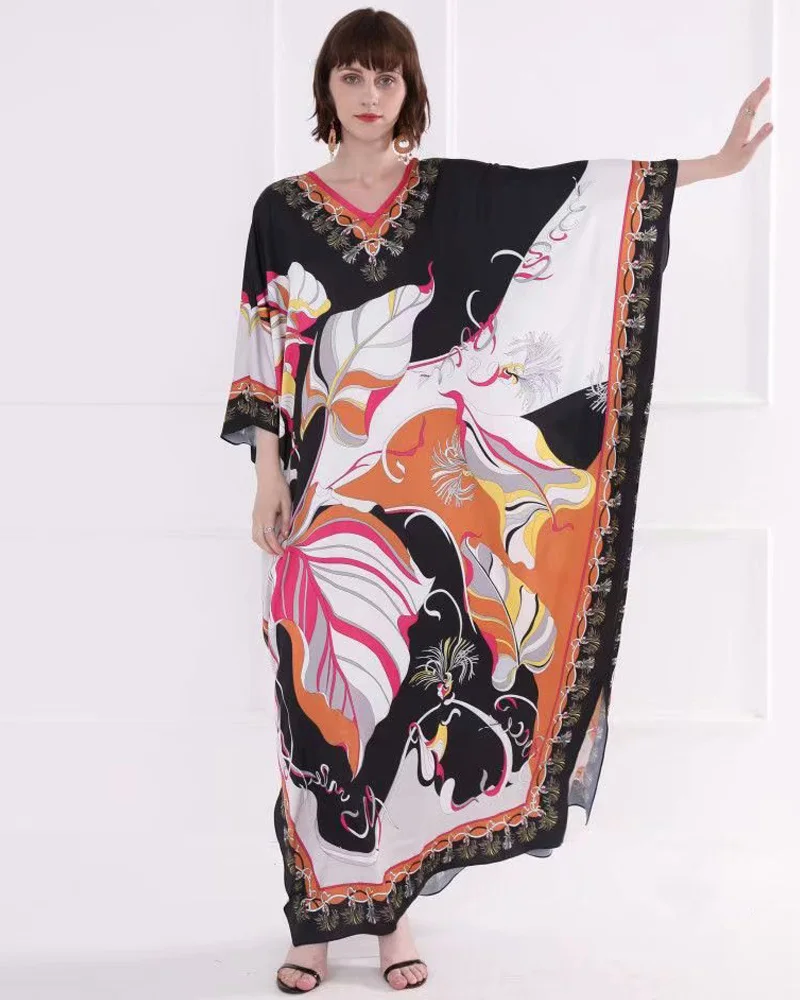 Runwaybox, подиум, летнее, абстрактный принт, рукав "летучая мышь", сексуальное, v-образный вырез, бохо, длинное, макси платье, женские, вечерние, праздничные, vestidos robe