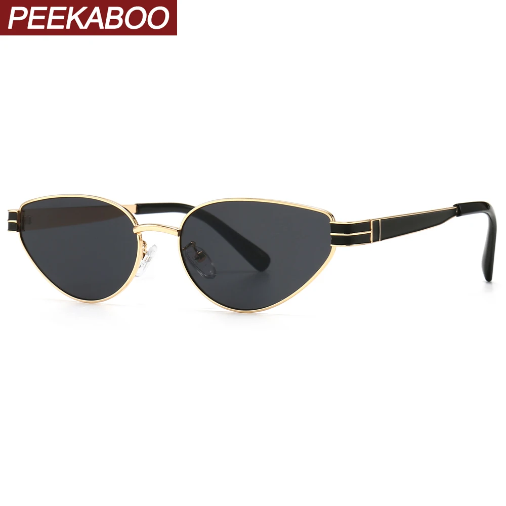 Женские винтажные солнцезащитные очки в стиле кошачий глаз peekabo золотистые и