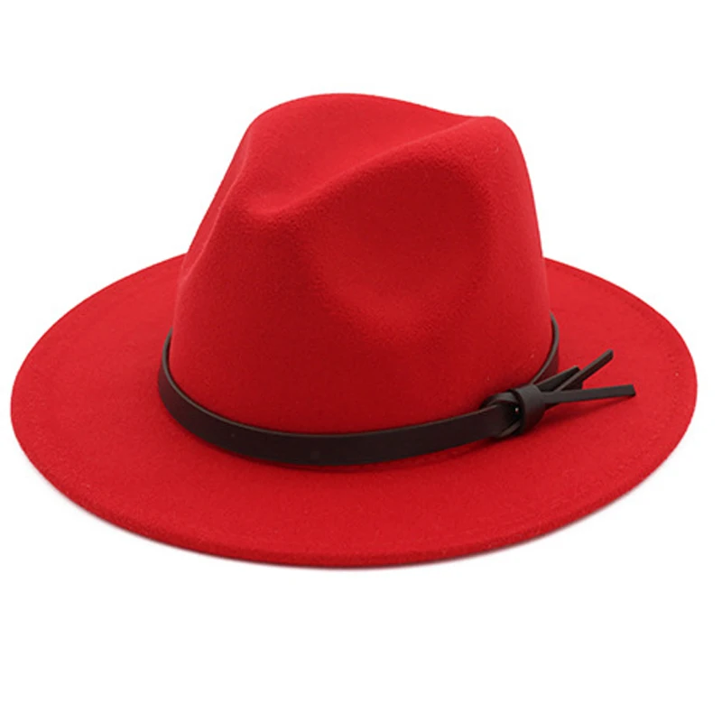 YOYOCORN Hawkins фетровая Кепка с широкими полями дамская шляпа Trilby Feminino Женская Мужская джазовая церковная Крестный отец шляпы сомбреро шерстяная фетровая шляпа - Цвет: 8