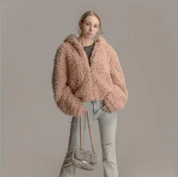 

Hot style autumn 2019 European and American women's imitation wool jacket