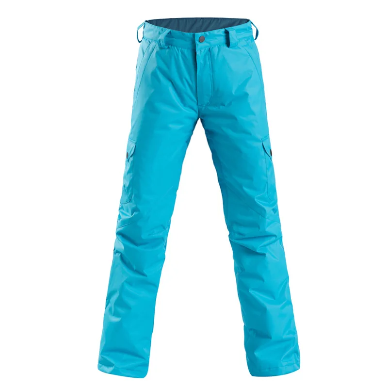 Новые женские лыжные брюки водонепроницаемые накладки холодный теплый шпон двойная доска профессиональные женские зимние брюки - Цвет: Синий