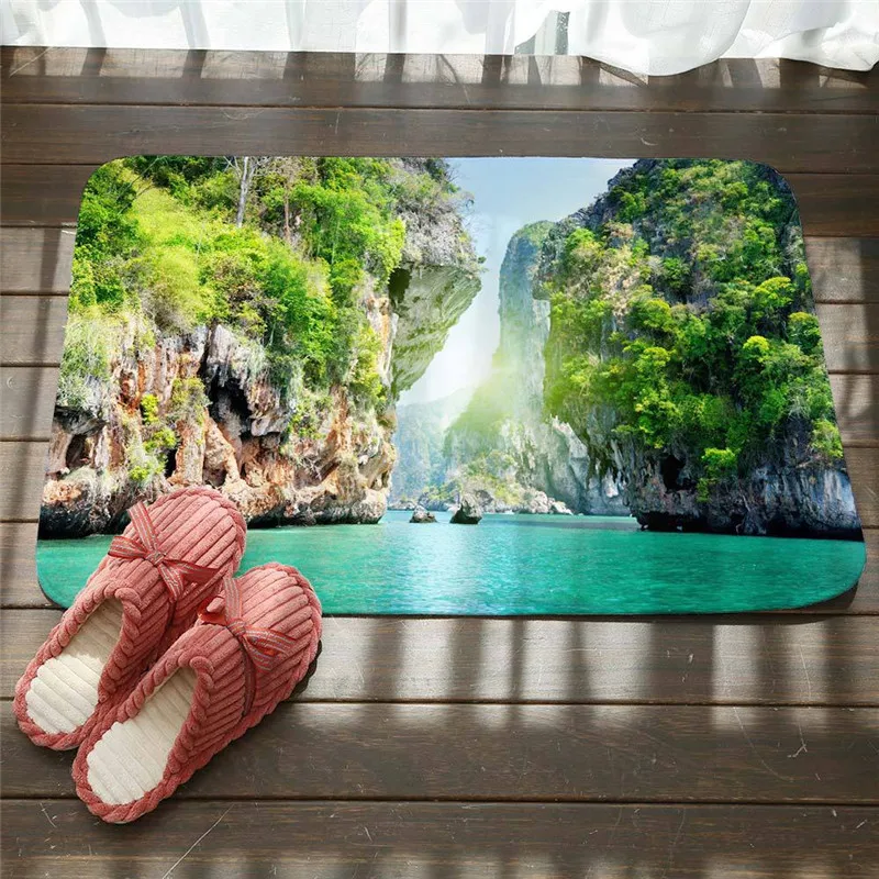

Landscape Bathroom Kitchen Carpet Welcome Floor Mats Lavender Scenery Printed Doormat Floor Mat for Living Room Anti-Slip Tapete