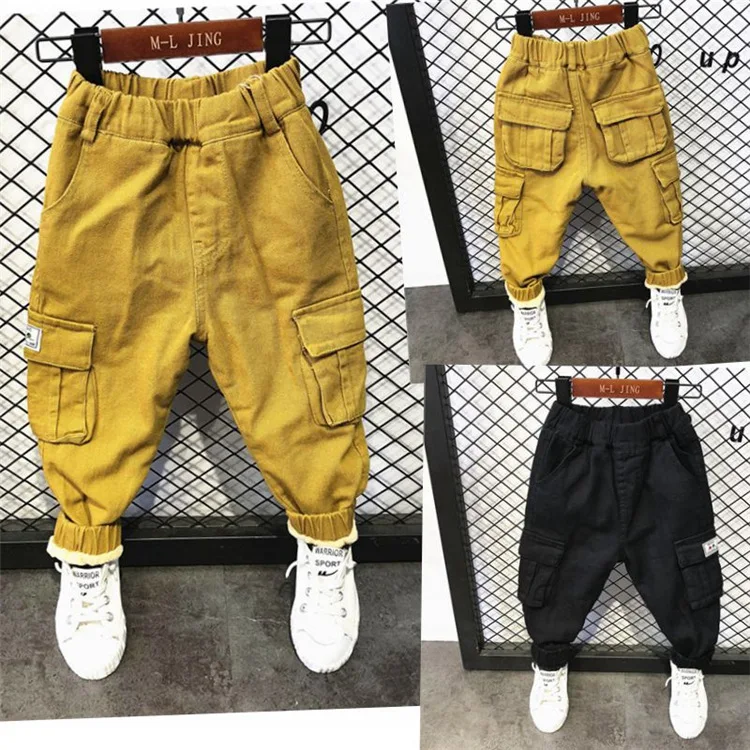 

2019 new autumn item girl and boy cool pocket casual pant two colors