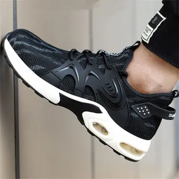 

Anti-smashing and Anti-puncture Men's Steel Toe Cap Safety Work Shoes Non-slip Wear-resistant Breathable Air Cushion Sneakers