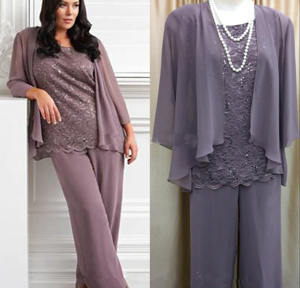 

Mother of the Bride Groom Dresses With Jacket Formal Evening Gown Scoop Wedding Guest vestido madrinha longo Plus Size