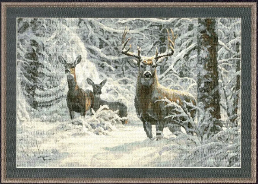 

Набор для вышивки крестиком зимний Снежный олень Набор для вышивки 14 карат Вышивка без рисунка высшее качество DIY Ручная работа украшение