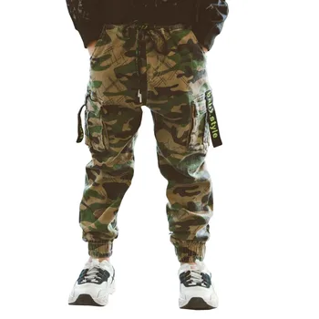 

baby boys trousers 3-11T kids long camouflage pants children spring warm pants army design print sprot pants teenage outwear
