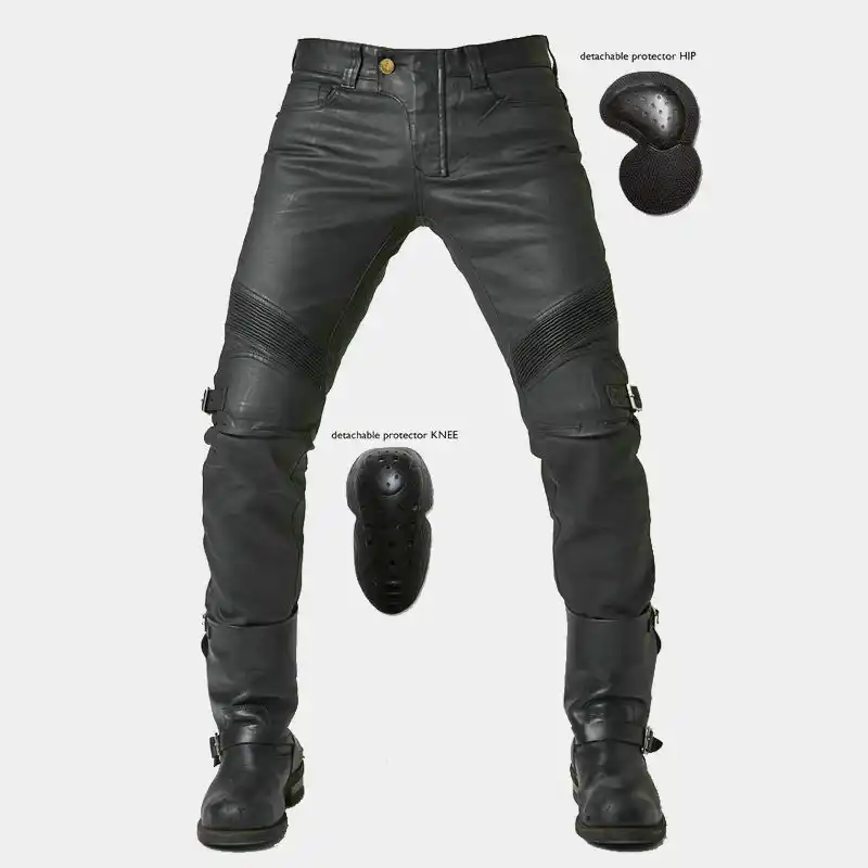 waxed motorcycle jeans