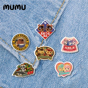 

2020 New Animal Crossing Lapel Pin Handmade Acrylic Brooch Lovely Epoxy Pins Jewelry For Shirt Bag Badge