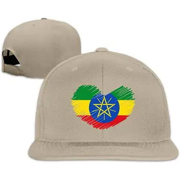 

Ethiopia Flag in Heart Shape Men/Women Baseball Caps, Unisex Hip Hop Snapback Hats