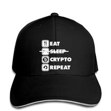 Eat Sleep крипто Повтор бейсбольная кепка смешная BTC ETH LTC крипто Биткойн 6 цветов Бейсболка