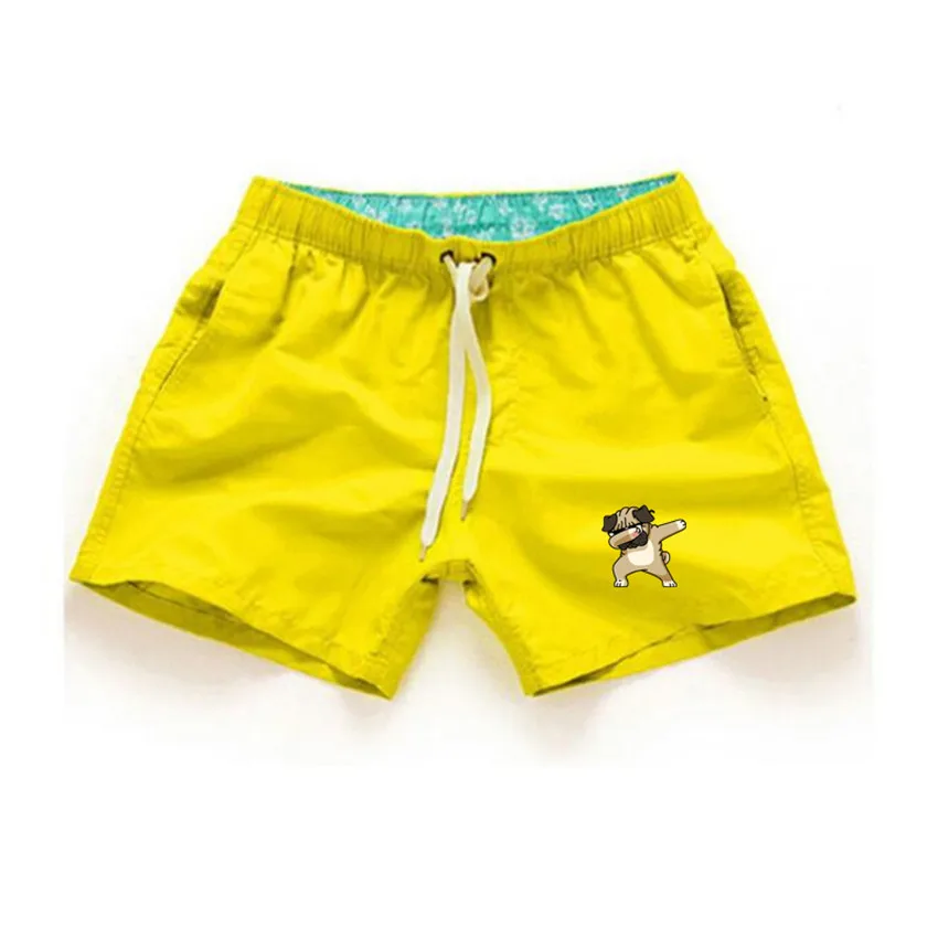 yellow190 Laamei печать мужские шорты кэжуал шнурок дышащие прямые мужские короткие штаны Горячие Удобные мужские шорты мужские бордшорты - Цвет: yellow190