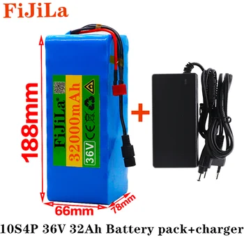 

36V 10S4P 32Ah battery pack 500W batteria alta potenza 42V 32000mAh Ebike letta elettrica BMS 42v batteria con spina + charger