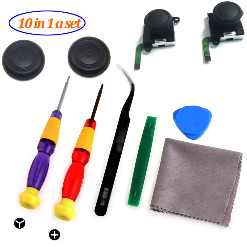 3D аналоговый геймпад переключатель Thumb Stick для NAND NS Joy Con Joystic sensor Module Repair инструмент для замены JoyCon+ водительский инструмент - Цвет: 10 in 1 set