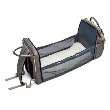 

Diaper Bag Baby Folding Bed Bags Moms and Dads USB Backpack Maternity Nursing Handbag Stroller Bag Multifunctional