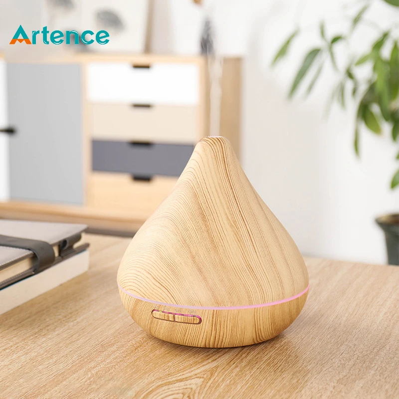 Essential Oil Diffuser 300ml Wood Grain Ultrasonic Air Humidifier with