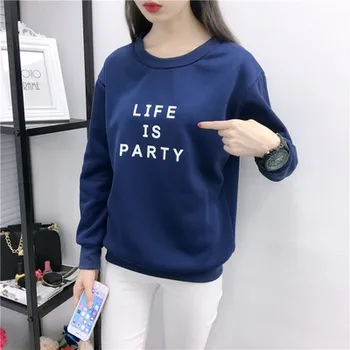 

NEW Winter Women Hoodies Sweatshirt 2019 Casual Long Sleeve 2018 Slim Pullovers BLACK COLOR
