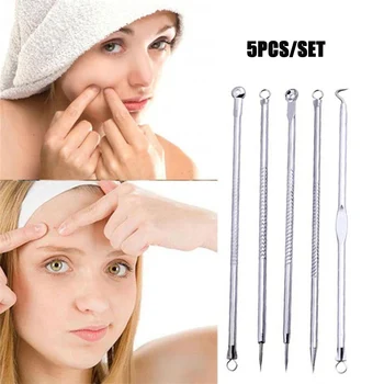 

5pcs/set Extrusion of Acne Stick Against Black Dots Tools for Face Removing Black Dot Cleaning Pores Blackhead & Blemish Remover