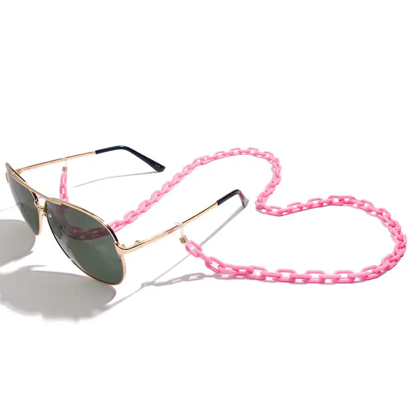 Flatfoosie модная акриловая цепочка для очков для чтения для женщин Разноцветные очки с цепочкой концы шнура Держатель Фиксатор шейный ремешок веревка