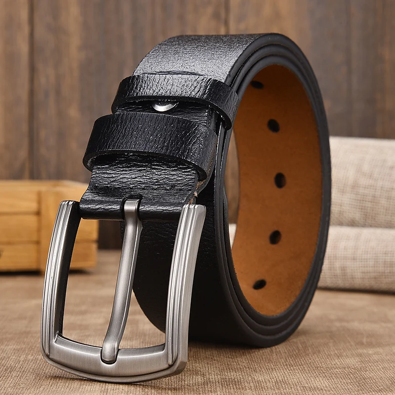 

Cow Genuine Leather Luxury Strap Male Belts For Men New Fashion Classice Vintage Pin Buckle Leather Belt Male Belt Men