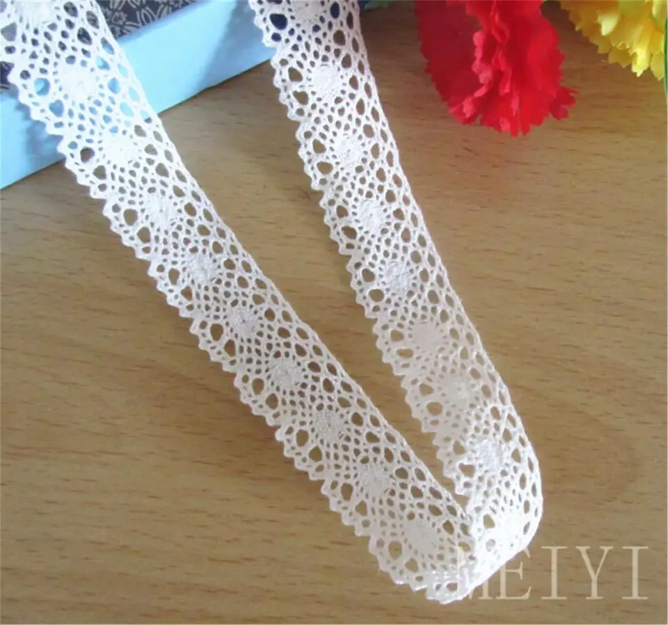 10 Yard Cotton Cluny Lace Trim - 2.5cm Width Vintage Edging For Sewing & Crafts