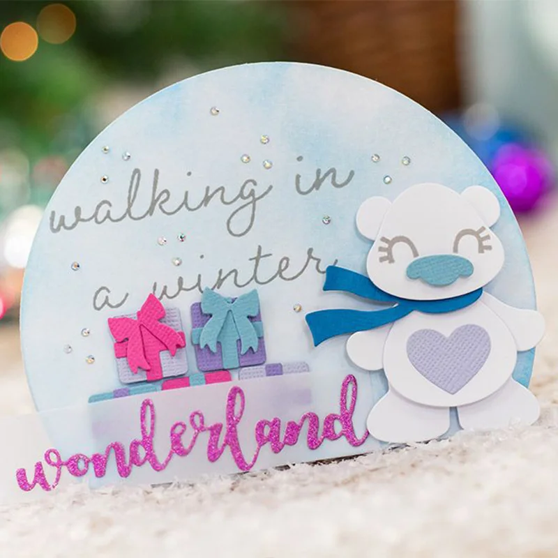 Новогодние персонажи Noel Алиса в стране чудес Blessed Love Santa» металлический Трафаретный вырубной Штамп для DIY бумажные карточки для скрапбукинга ремесла