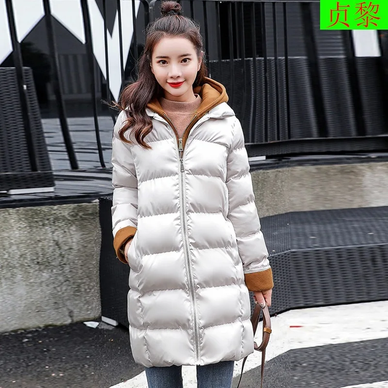 

2018 Winter New Style WOMEN'S Dress Korean-style Students CHIC Mid-length Slim Fit Slimming Mock Two-Piece down Feather Cotton-p
