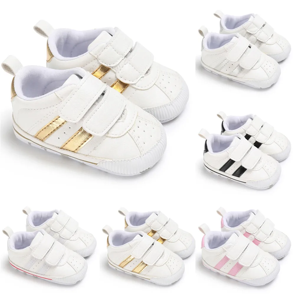 Emmababy модная весенне-Осенняя обувь на мягкой подошве для новорожденных мальчиков и девочек 0-18 месяцев, белые кроссовки