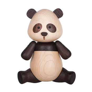 

Handmade Beech Wood Panda Living Room Decoration Art Craft Toy Birthday Gift Doll Wooden Panda