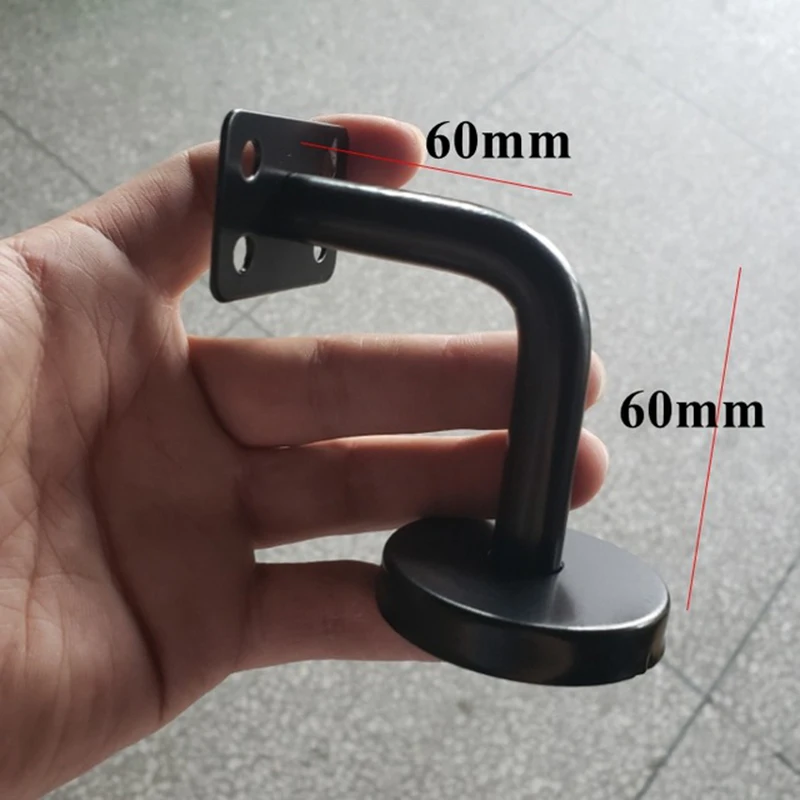 

5x BLACK HANDRAIL BRACKETS Stair Rail Banister Support Wall Mounted Fixing