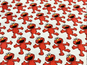 

50*160cm Sesame Street soft Stretch knitting Cotton Fabric Patchwork Boys baby girls T-shirt skirt