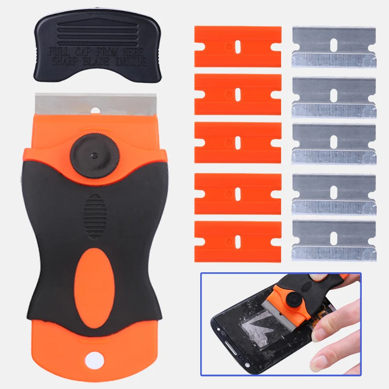 Car & Window Tint Ceramic Glass Oven Razor Scraper Plastic Handle Razor Scraper Ceramic Glass Oven Window Tinting Tool Blade 3