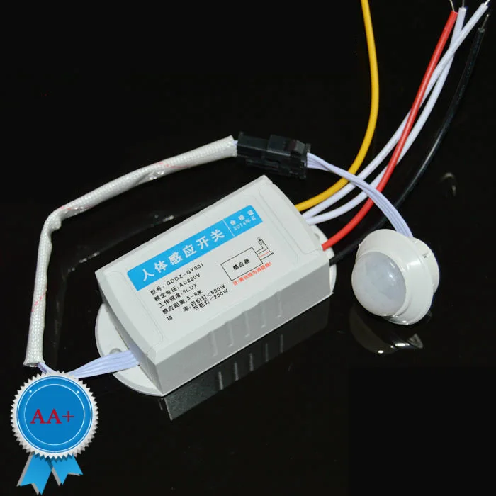 ИК движения тела Сенсор детектор автоматический светильник Управление движения PIR переключатель 220V - Цвет: Белый
