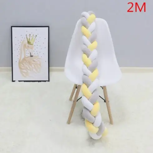 2M as pictures 1 м/2 м/3 м детский бампер кровать коса узел Подушка бампер для младенца защита для кроватки Детская кроватка бампер декор комнаты - Цвет: 2M as pictures
