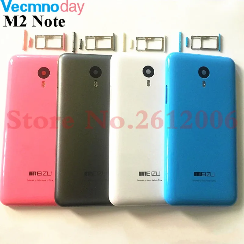 

Battery Back Cover For Meizu M2 Note Battery Cover Door Case Housing Replacement With Camera Lens+Side Buttons+Sim Card Tray