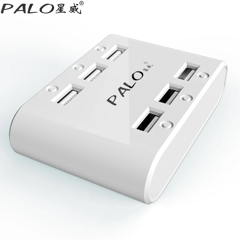 PALO EU, US, AU, UK, высокоскоростное универсальное микро USB зарядное устройство с 6 портами, USB настенный адаптер для iPhone 6, 6s, iPad, samsung, xiaomi, LG, зарядка