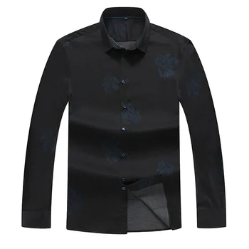 

Extra Large Long Sleeve Shirt Men Inch Clothing Plus Fat plus Size Loose Fat Laoqiu Shirt Fat Men's Wear Backing Shirt