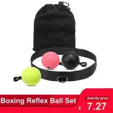 Боксерский тренажер, бокс, рефлекс, мяч, набор, 3 уровня, пробивая, тренировочные мячи, на голову, бокс, нейлон, спорт, повязка на голову, реакция
